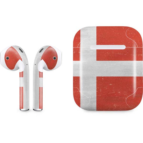 Denmark Flag Distressed Apple AirPods Skin